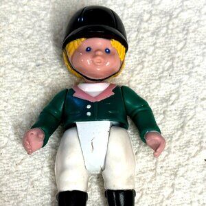 Fisher Price Loving Family Dollhouse Horse Rider Girl Doll Equestrian Vtg 4"